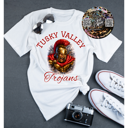 Tusky Valley Trojans spirit wear Kendra's Self-Made Originations