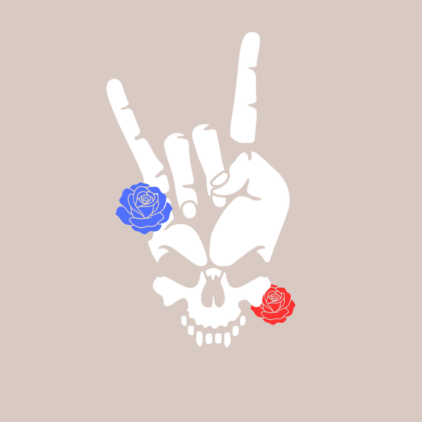 šš¹ Skull & Roses Rock Hand Car Decal ā Edgy Ride Vibes Kendra's Self-Made Originations