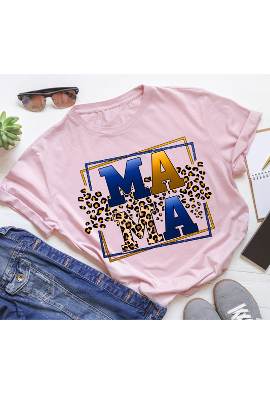 Mama Leopard Graphic Tee | Trendy Varsity Mama Shirt | Bold Mom T-Shirt | Cute Everyday Mom Shirt Kendra's Self-Made Originations
