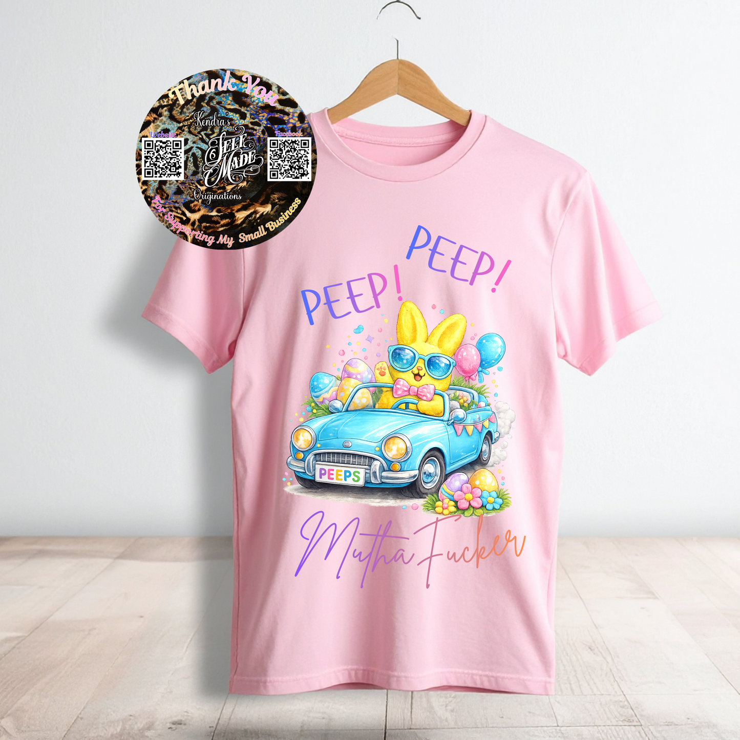 Funny Easter Graphic Tee – Peep Bunny Attitude Shirt Kendra's Self-Made Originations
