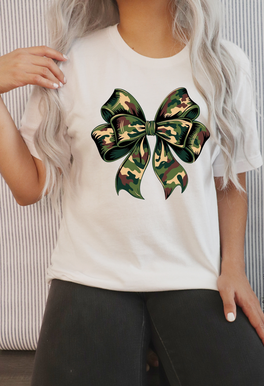 Camo Bow Graphic Tee – Soft with a Little Edge Kendra's Self-Made Originations