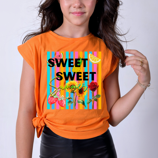 Sweet Sweet Summer Graphic Tee | Colorful Summer Shirt | Fruity Floral Sunshine T-Shirt | Cute Bright Summer Boutique Tee