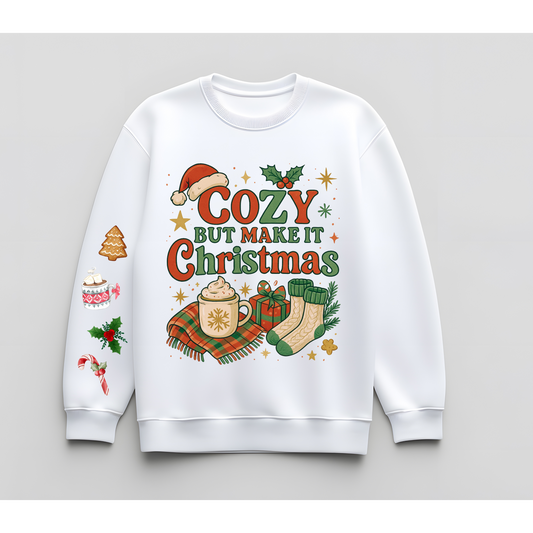 ☕🎄 Cozy But Make It Christmas Crewneck Kendra's Self-Made Originations