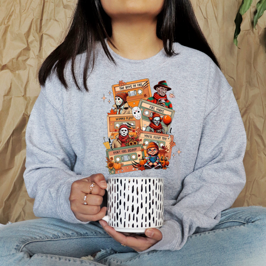 🍂 The Boys of Fall mix tapes Horror Sweatshirt Kendra's Self-Made Originations