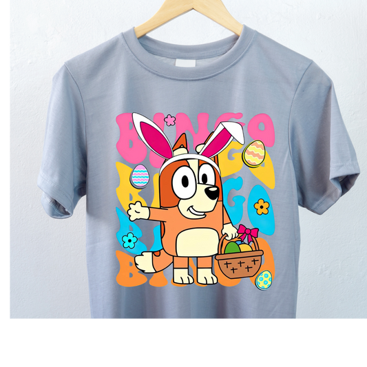 Bingo Easter Shirt | Bluey Inspired Easter Bunny Shirt | Kids Easter Egg Hunt Tee | Funny Bunny Bingo Shirt | Spring Kids Easter Outfit