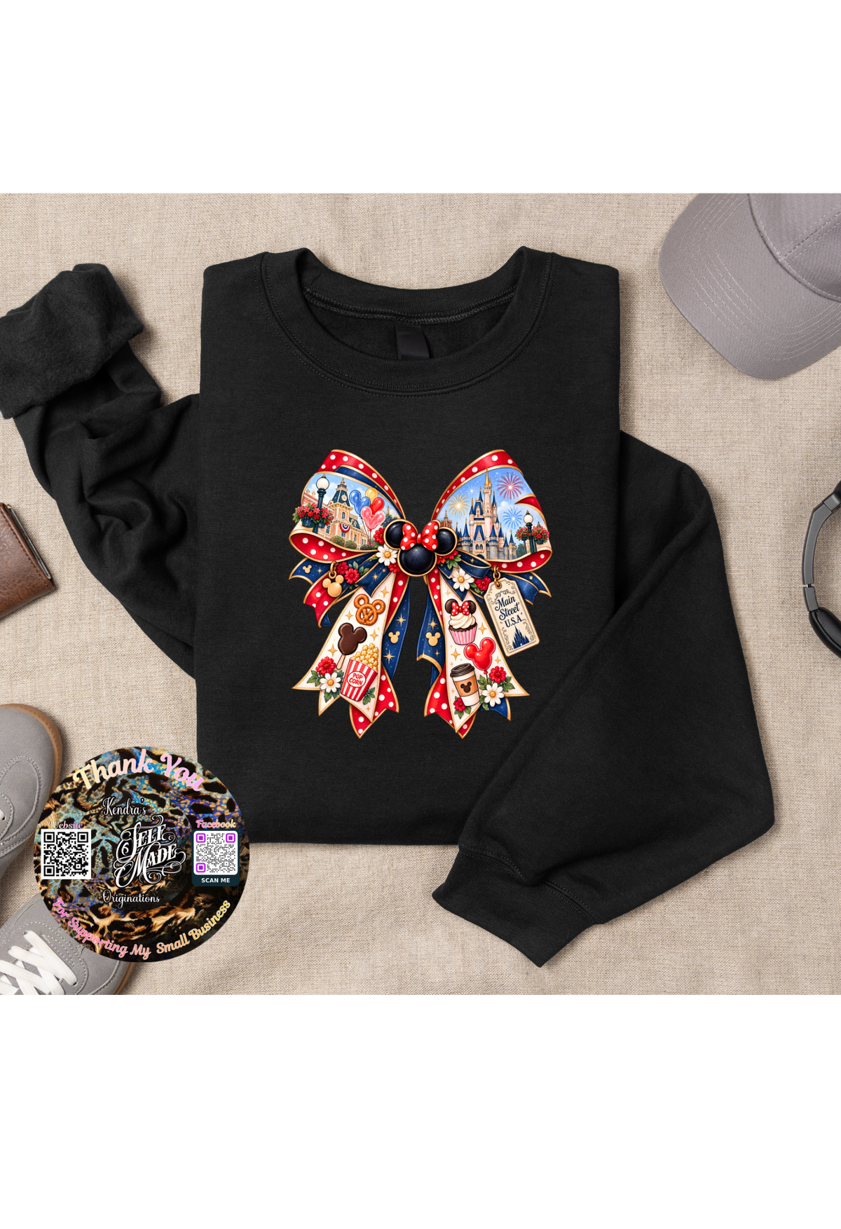 🎀 Magical Theme Park Bow Sweatshirt Kendra's Self-Made Originations