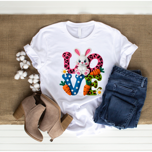 Easter Bunny Love Shirt, Cute Bunny Shirt, Kids Easter Shirt, Spring Bunny Tee, Easter Outfit, Girls Easter Shirt, Bunny Love Tee, Easter Gift Kendra's Self-Made Originations