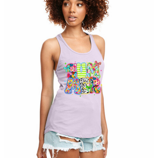 “Summer” graphic racerback tank top Kendra's Self-Made Originations