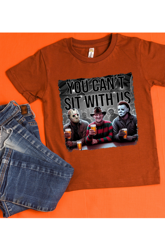 🎃 “You Can’t Sit With Us” Horror Characters Tee – Halloween Shirt Kendra's Self-Made Originations