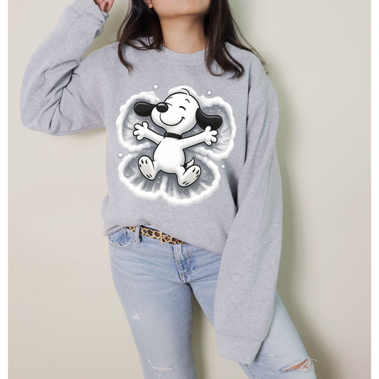 ❄️ Cozy Snow Angel Pup Sweatshirt – Winter Cute & Comfy Vibes! ❄️