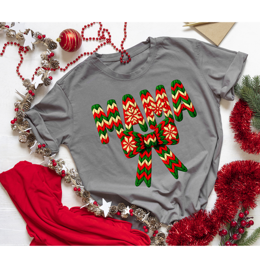 🎄 MAMA Christmas Sweater/Shirt – Cozy Knit Pattern Holiday Design 🎁 Kendra's Self-Made Originations