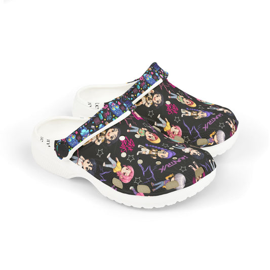 Kids Character Pattern EVA Foam Clogs — Colorful Cartoon Kids Slip-On Shoes Printify