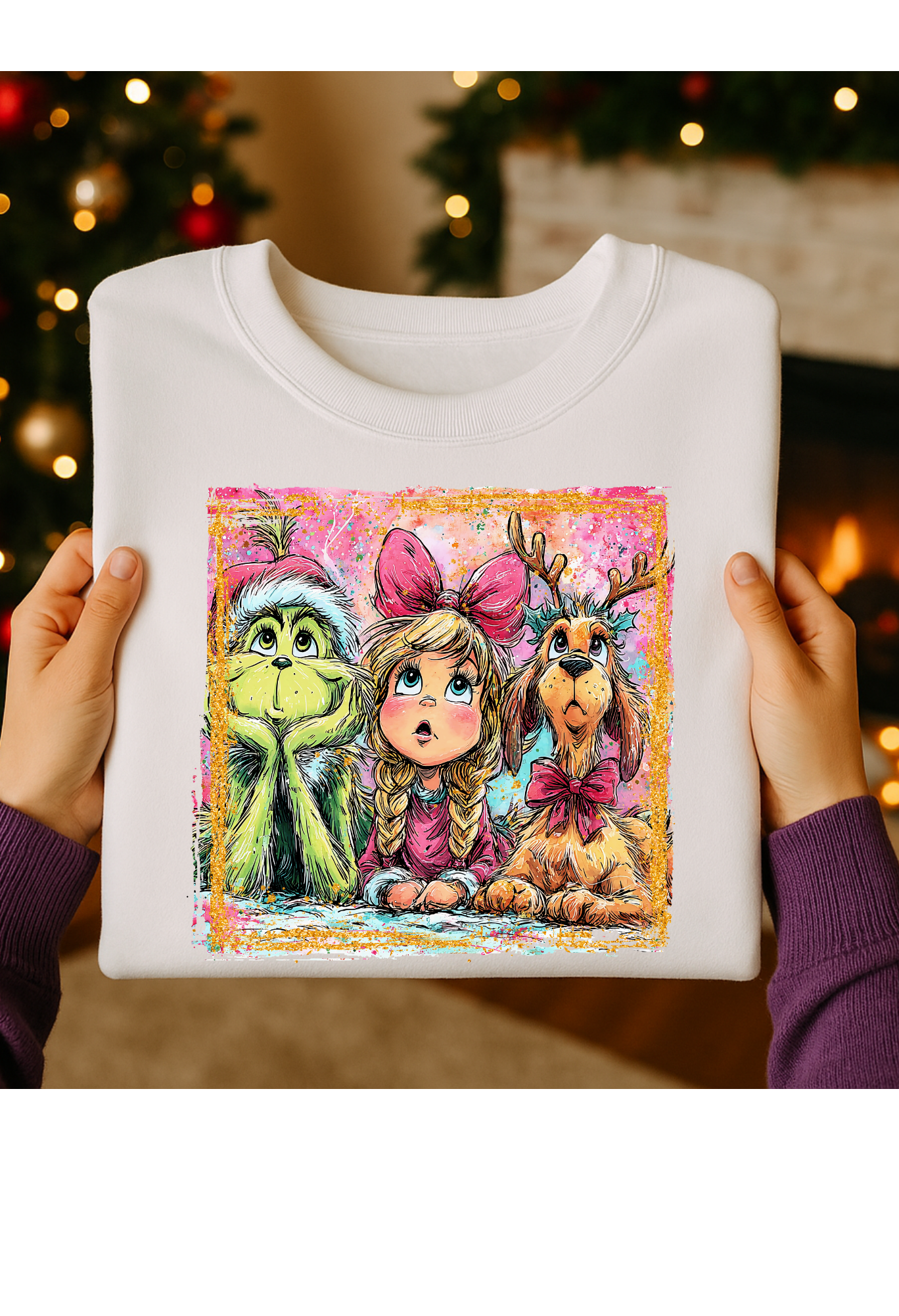 ✨ Grinch, Cindy Lou & Max – Cozy Christmas Crewneck ✨ Kendra's Self-Made Originations