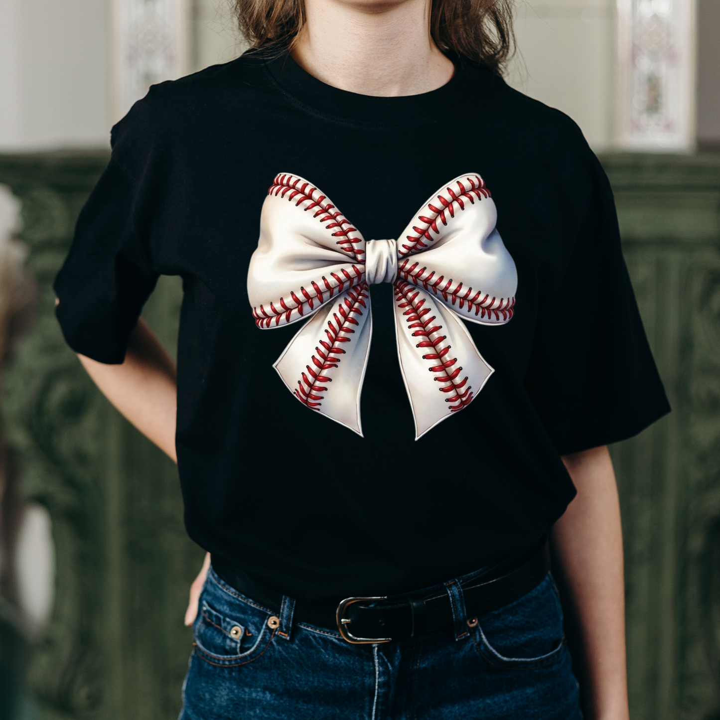 Baseball Bow Graphic Tee Kendra's Self-Made Originations