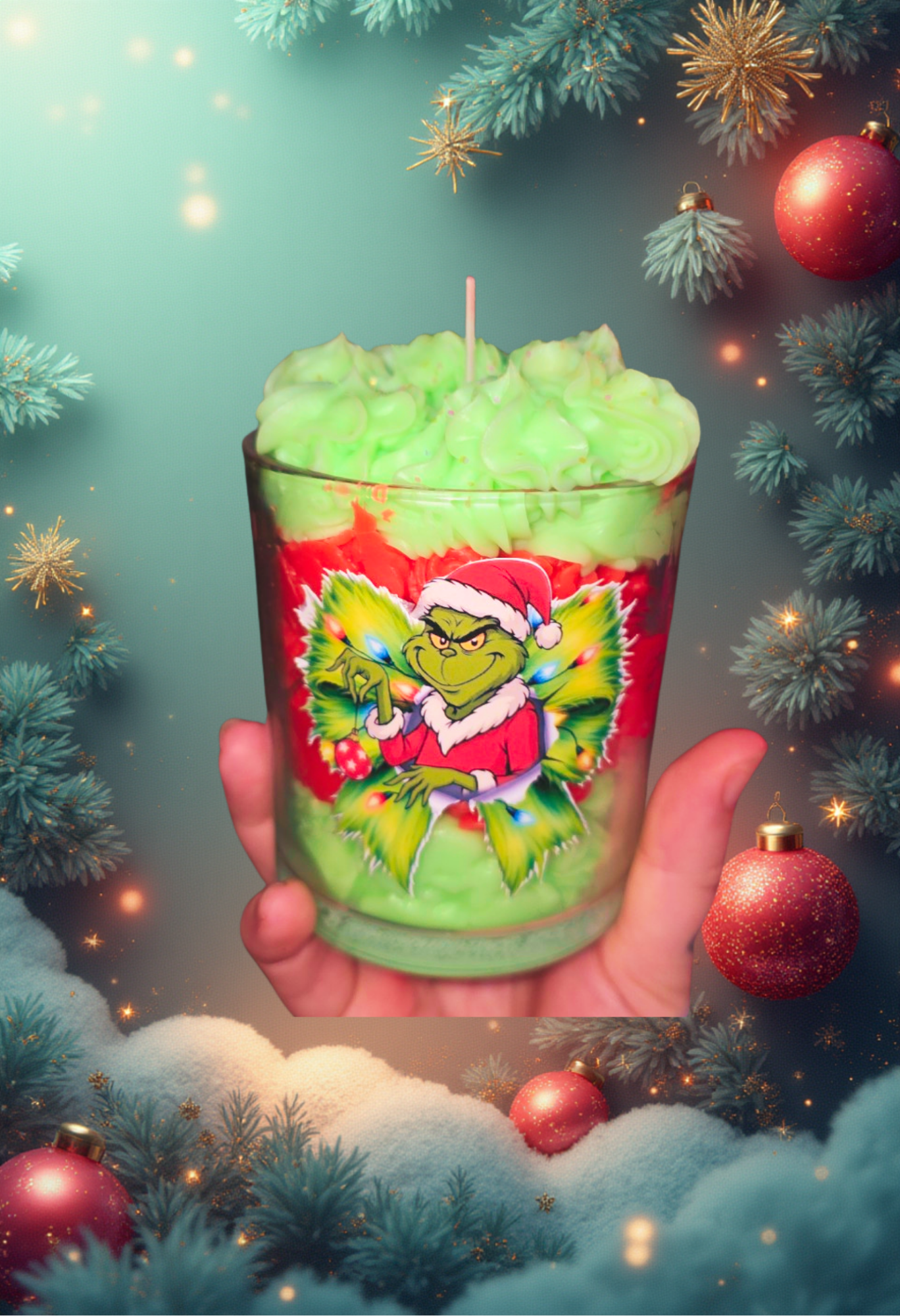🎄 Holiday Whipped Candle – Grinch Edition Kendra's Self-Made Originations