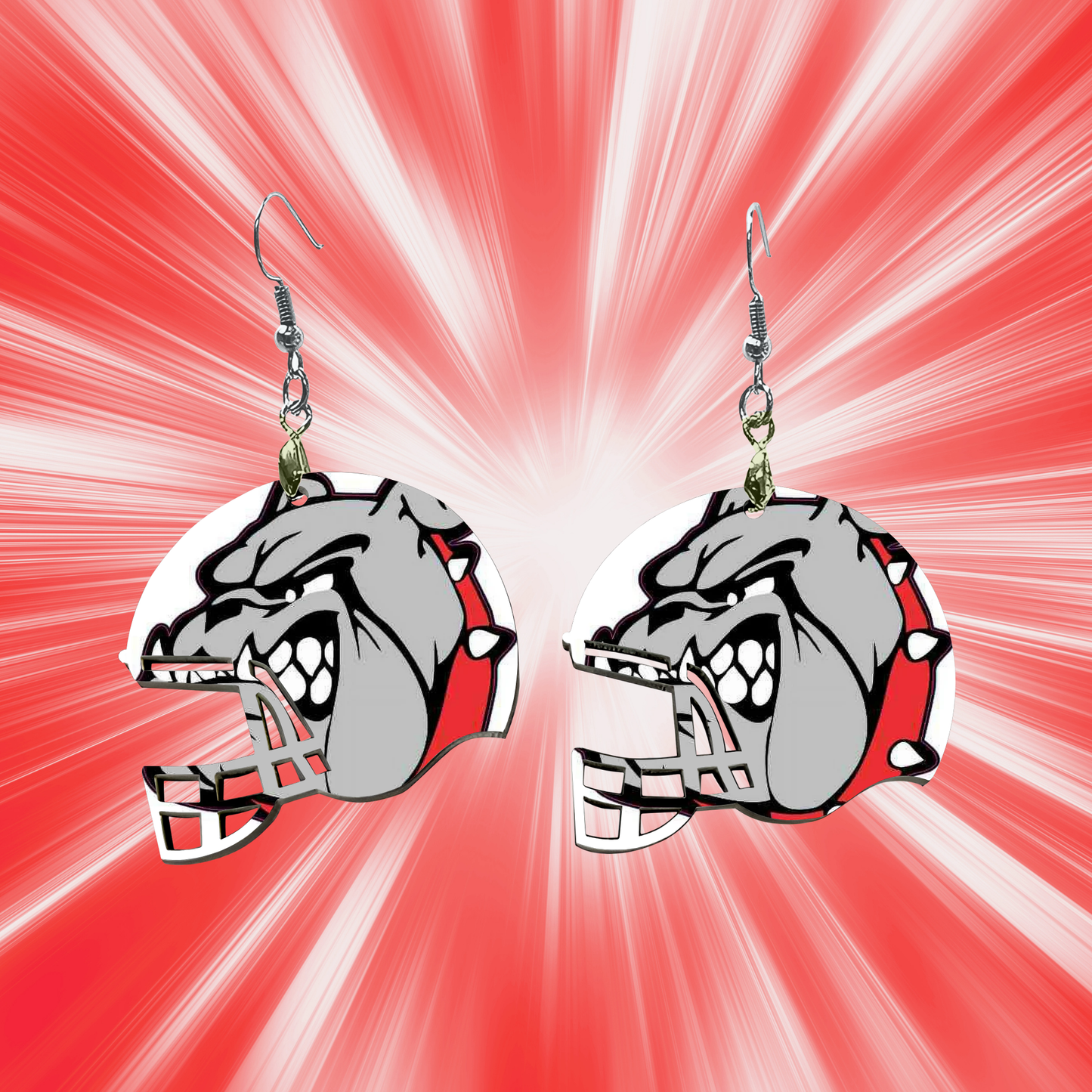 ❤️🐾 McKinley Bulldogs Football Helmet Earrings – Team Spirit Jewelry 🐾❤️ Kendra's Self-Made Originations
