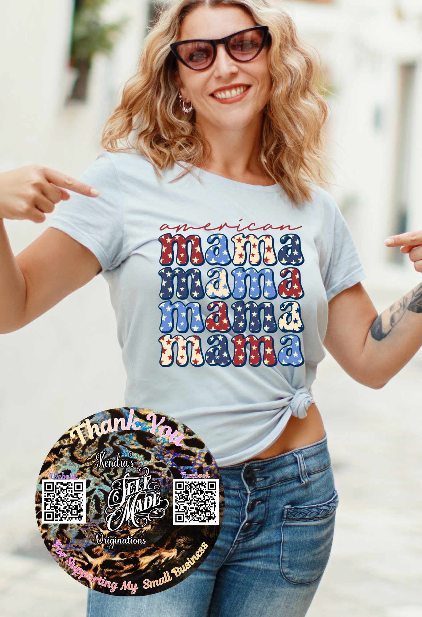 American Mama Shirt | Patriotic Mom Tee | 4th of July Mama Shirt | USA Mom Graphic Tee Kendra's Self-Made Originations