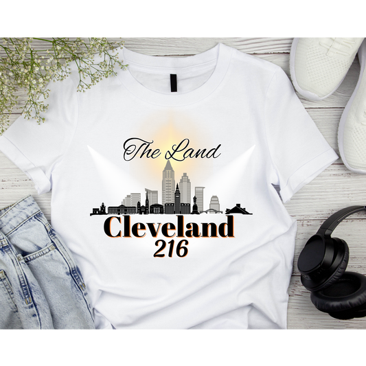 🏙️🧡 Cleveland 216 – The Land T-Shirt 🖤🏙️ Kendra's Self-Made Originations
