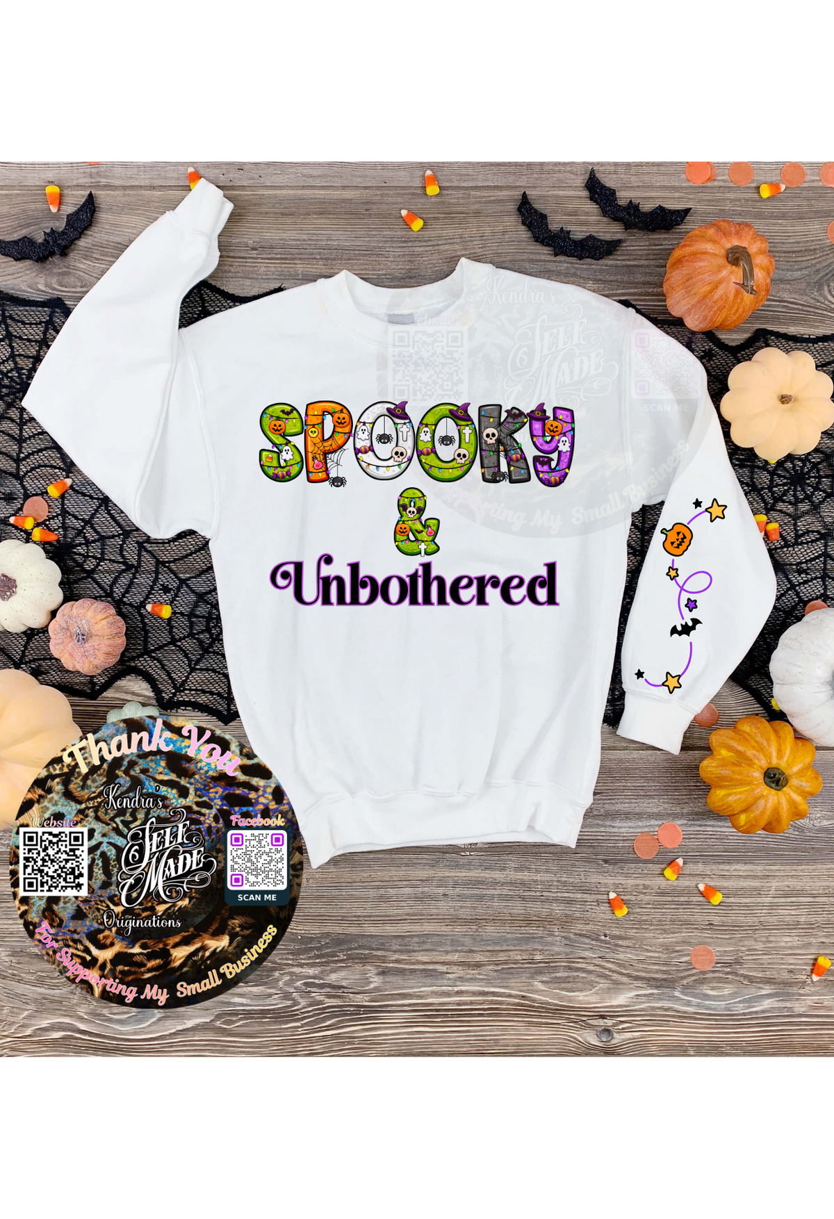 👻 Spooky & Unbothered Halloween Crewneck Sweatshirt Kendra's Self-Made Originations