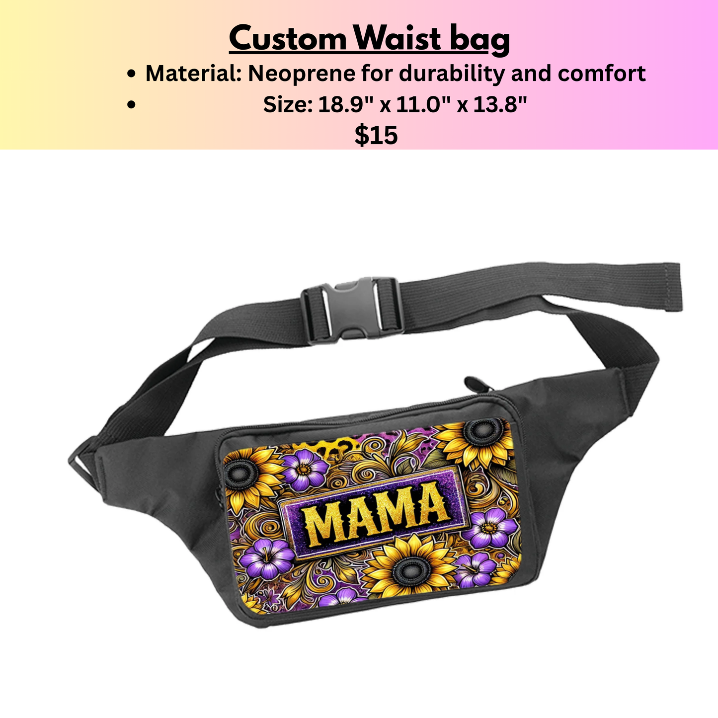 🎀 Custom Waist Bag – Choose a Design i have! Kendra's Self-Made Originations