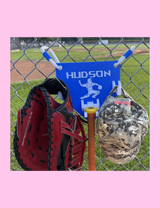 Custom Home Plate Baseball Fence Holder – Personalized Player Organizer Kendra's Self-Made Originations