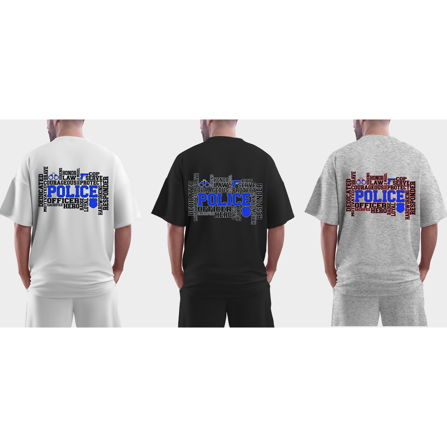 👮 Police Word Art Tee – Heroes Collection Kendra's Self-Made Originations