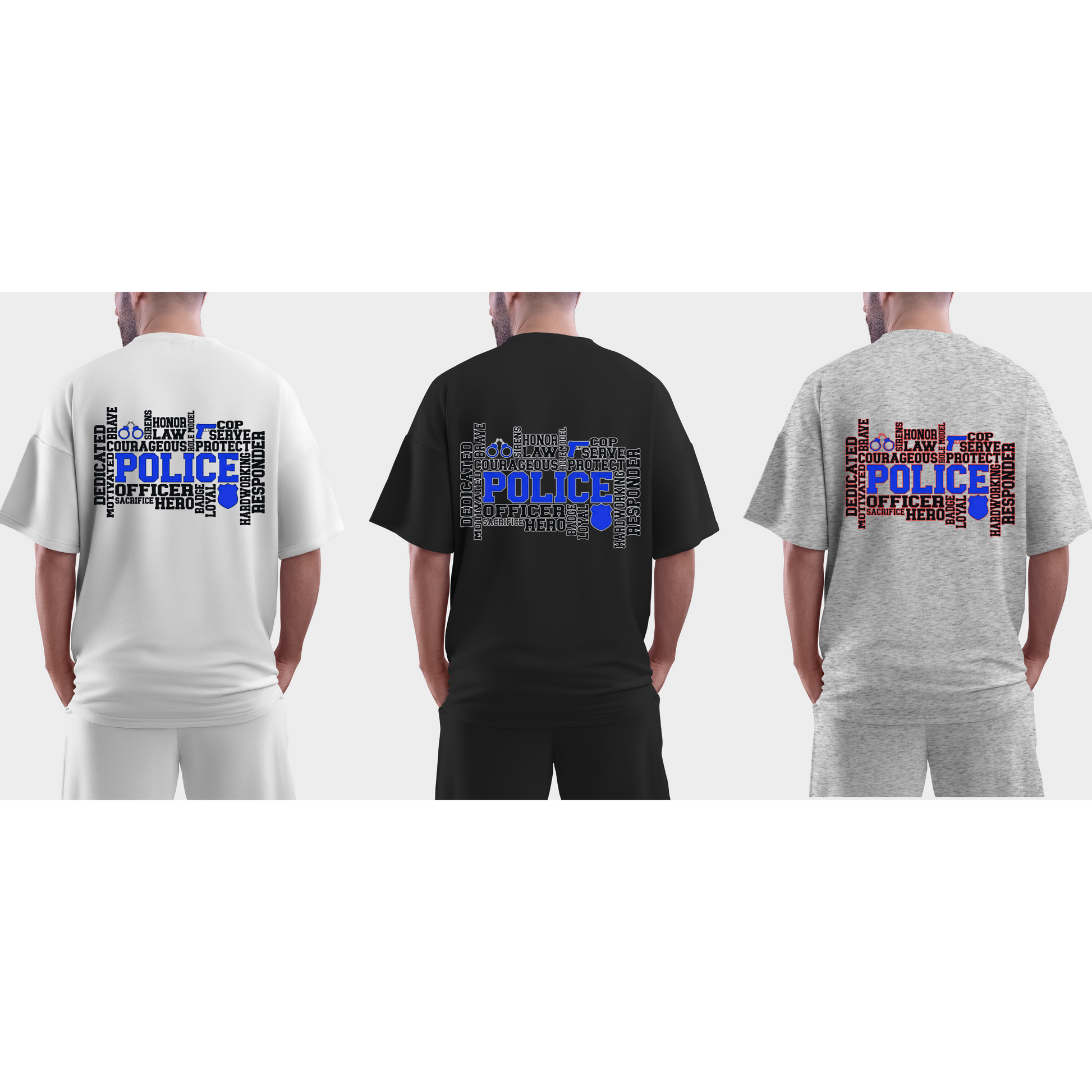 👮 Police Word Art Tee – Heroes Collection Kendra's Self-Made Originations