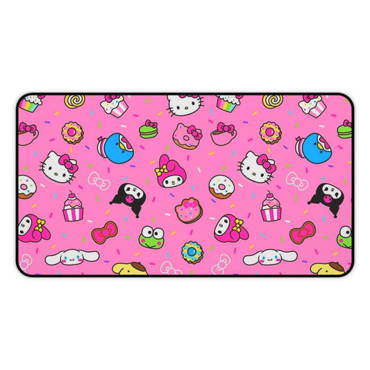 Pink Kawaii Desk Mat — Hello Kitty & Sanrio Characters Pattern Printify