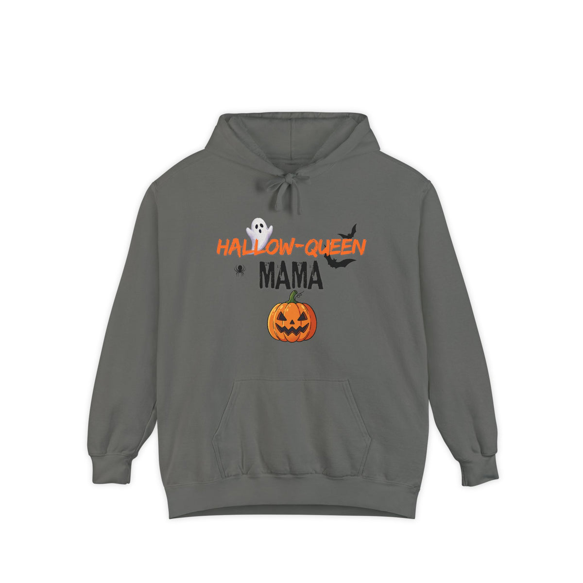 Hallow-Queen Mama Hoodie — Embroidered - Halloween Pumpkin Mom Sweatshirt Printify