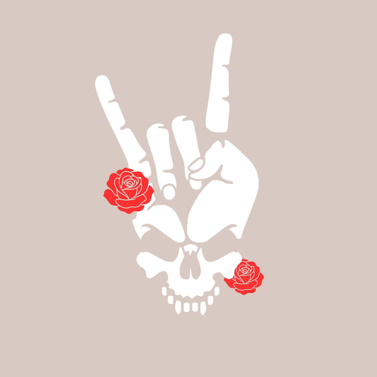 💀🌹 Skull & Roses Rock Hand Car Decal – Edgy Ride Vibes Kendra's Self-Made Originations