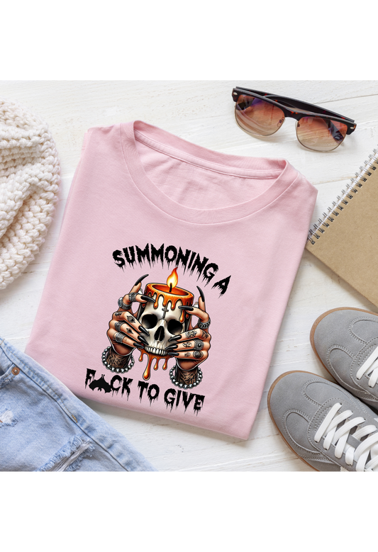 “Summoning a F*ck to Give” Skull Candle Graphic Tee Kendra's Self-Made Originations