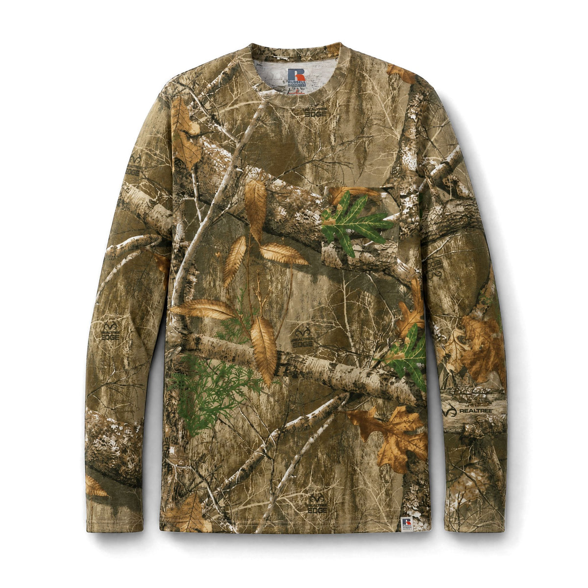 Camo Long Sleeve Tee — American Flag Sunrise Deer Pocket Tee Printify