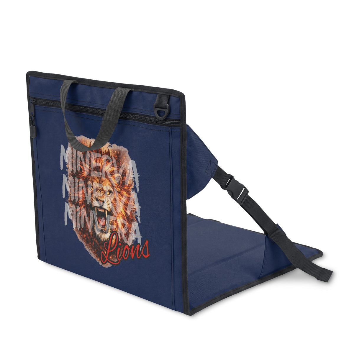 Stadium Seat — Minerva Lions Padded Foldable Chair with Back Support Printify