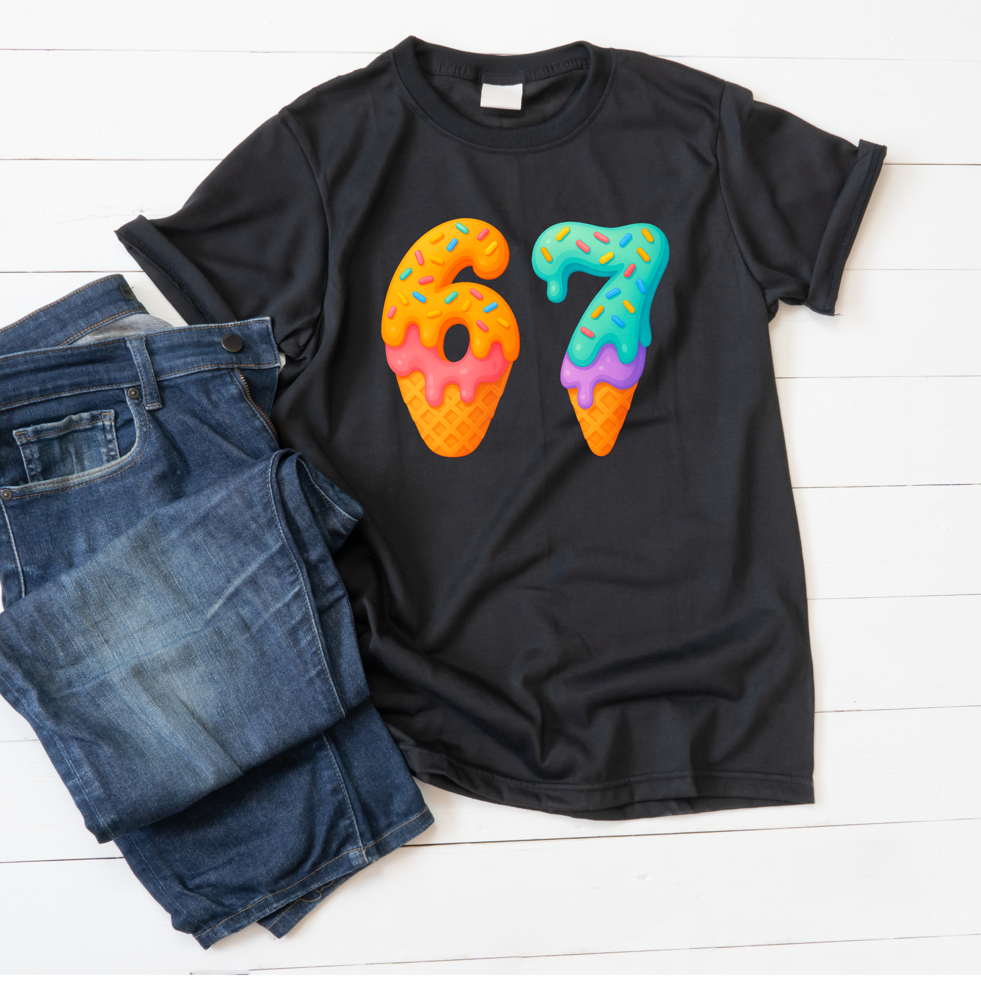 🍦 Ice Cream Drip “67” Sweatshirt Kendra's Self-Made Originations