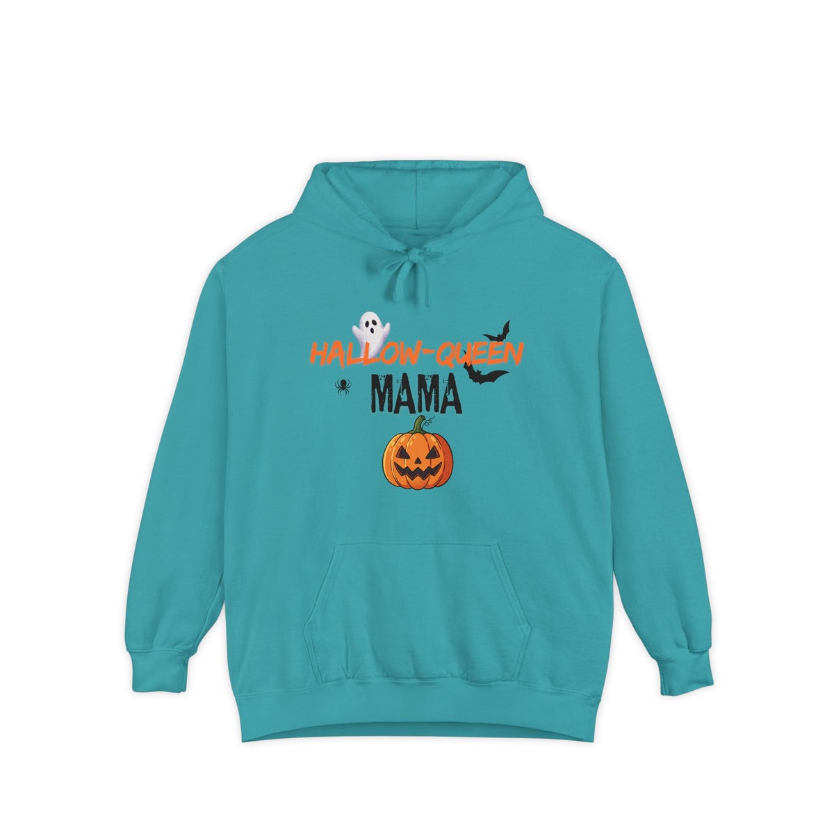 Hallow-Queen Mama Hoodie — Embroidered - Halloween Pumpkin Mom Sweatshirt Printify