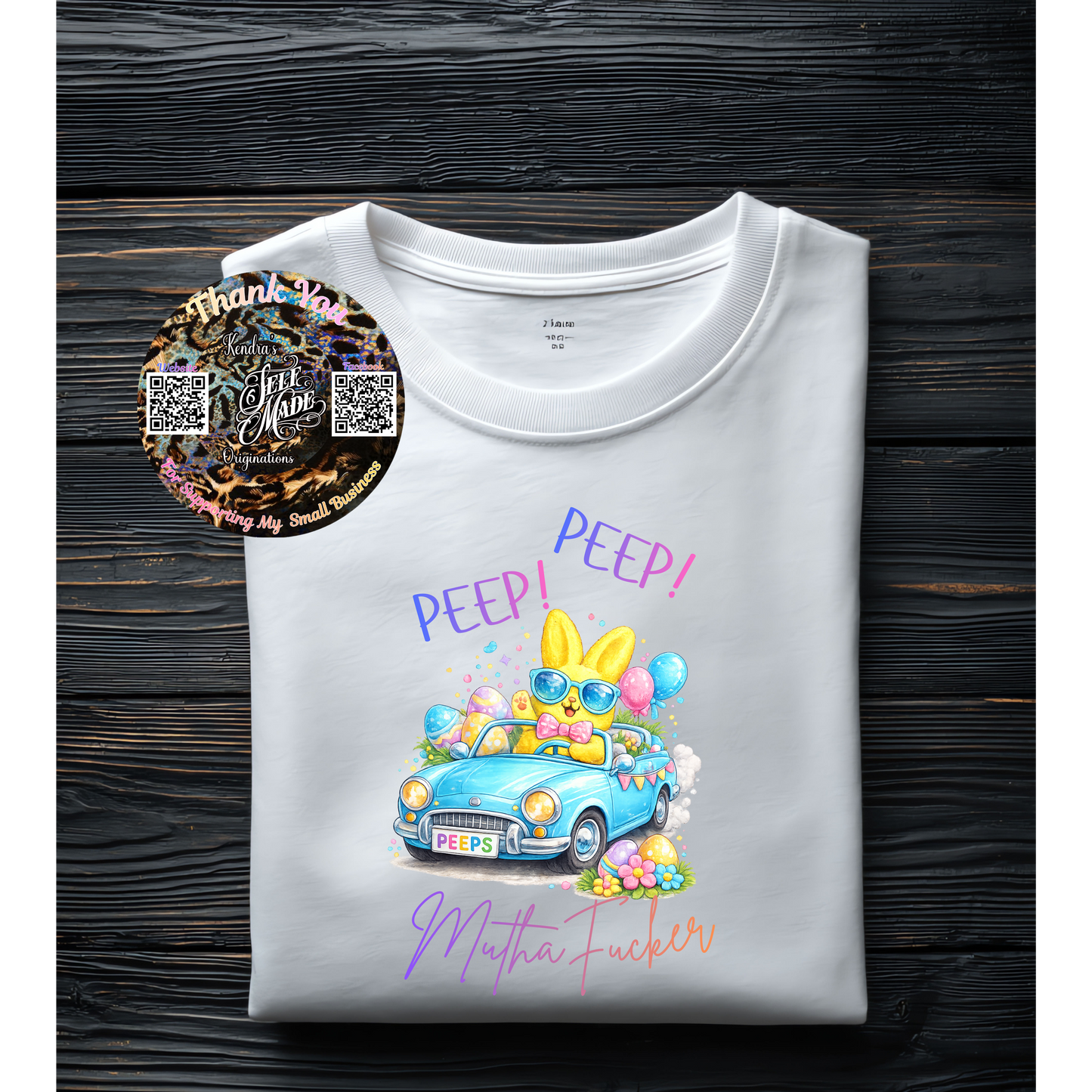Funny Easter Graphic Tee – Peep Bunny Attitude Shirt Kendra's Self-Made Originations