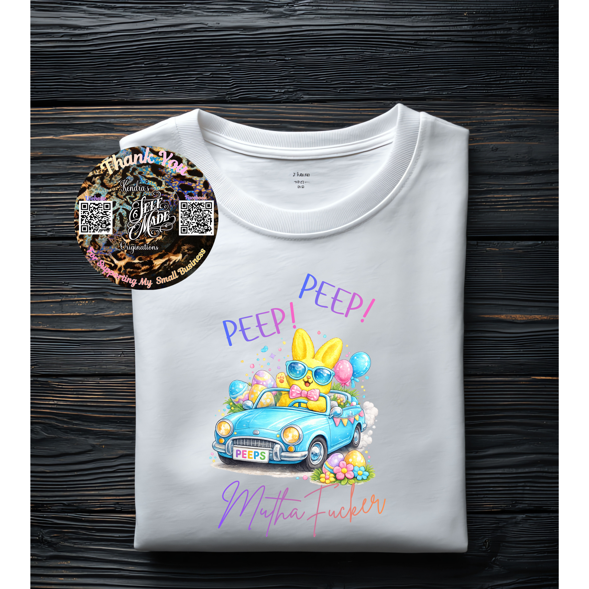 Funny Easter Graphic Tee – Peep Bunny Attitude Shirt Kendra's Self-Made Originations