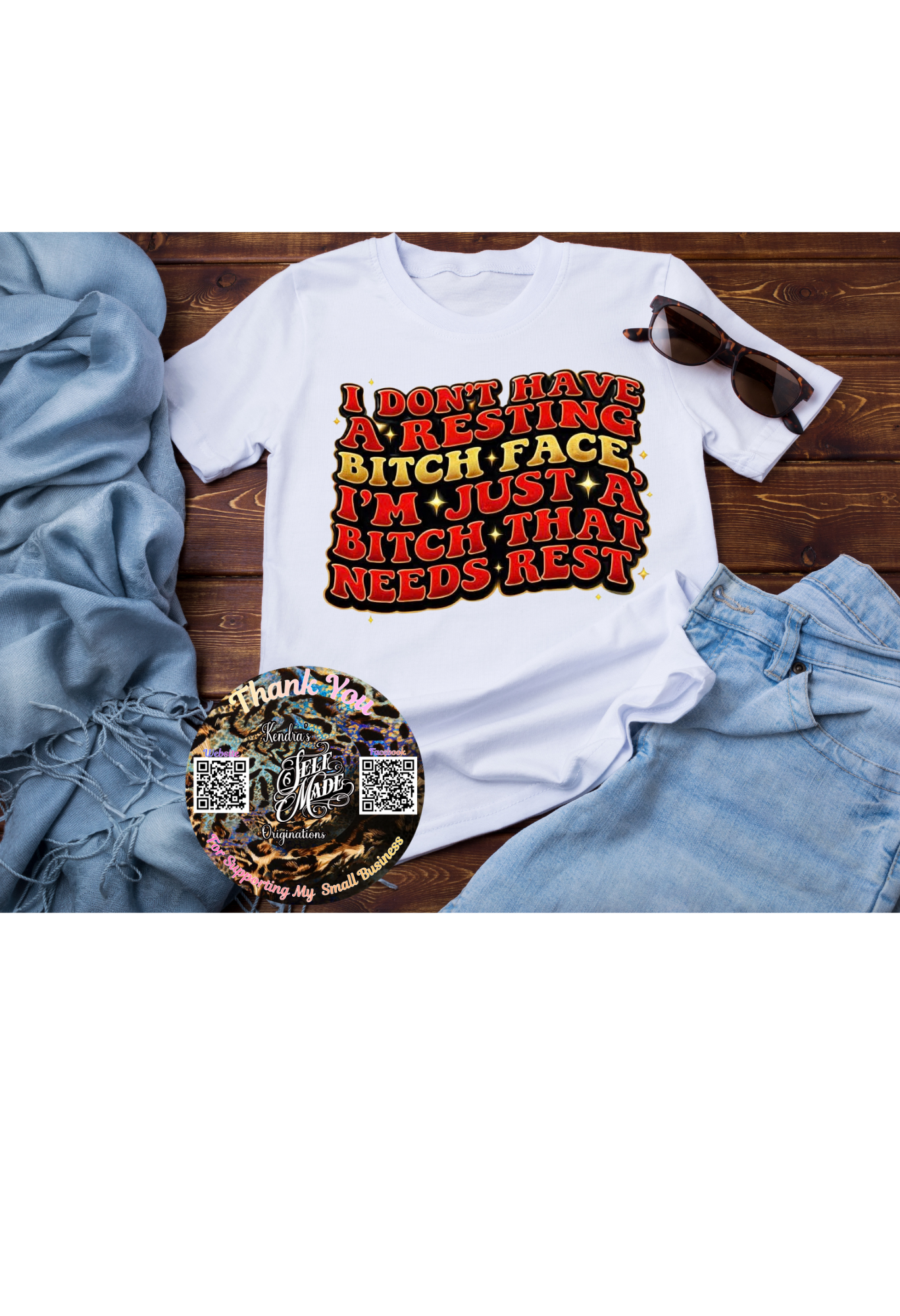 Funny Attitude Graphic Tee – “I Don’t Have a Resting Face” Shirt Kendra's Self-Made Originations