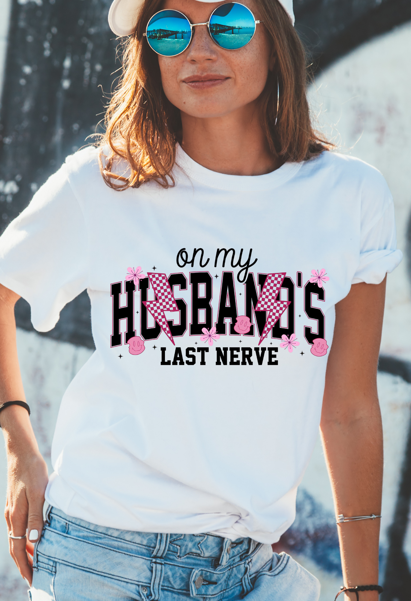 On My Husband’s Last Nerve Shirt | Funny Wife Graphic Tee | Sarcastic Marriage Shirt | Humor Wife T-Shirt Kendra's Self-Made Originations
