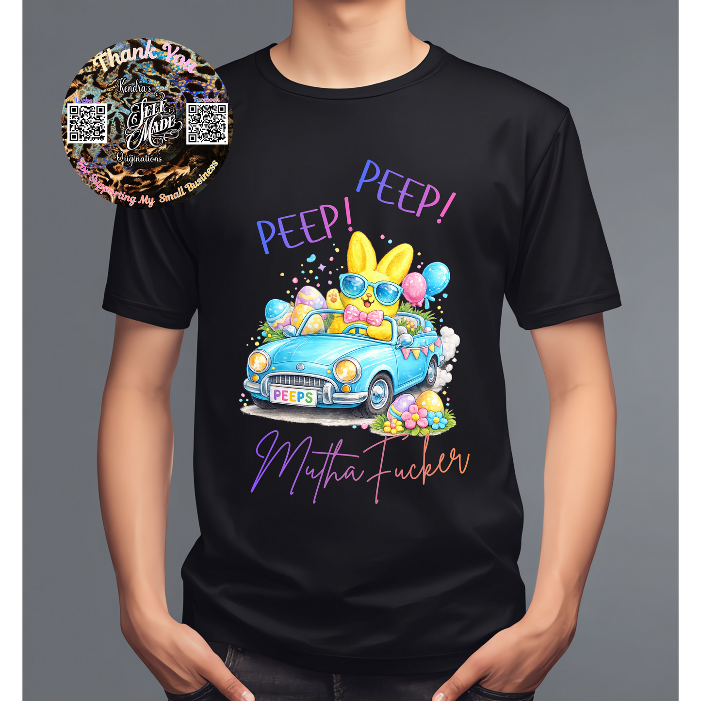 Funny Easter Graphic Tee – Peep Bunny Attitude Shirt Kendra's Self-Made Originations