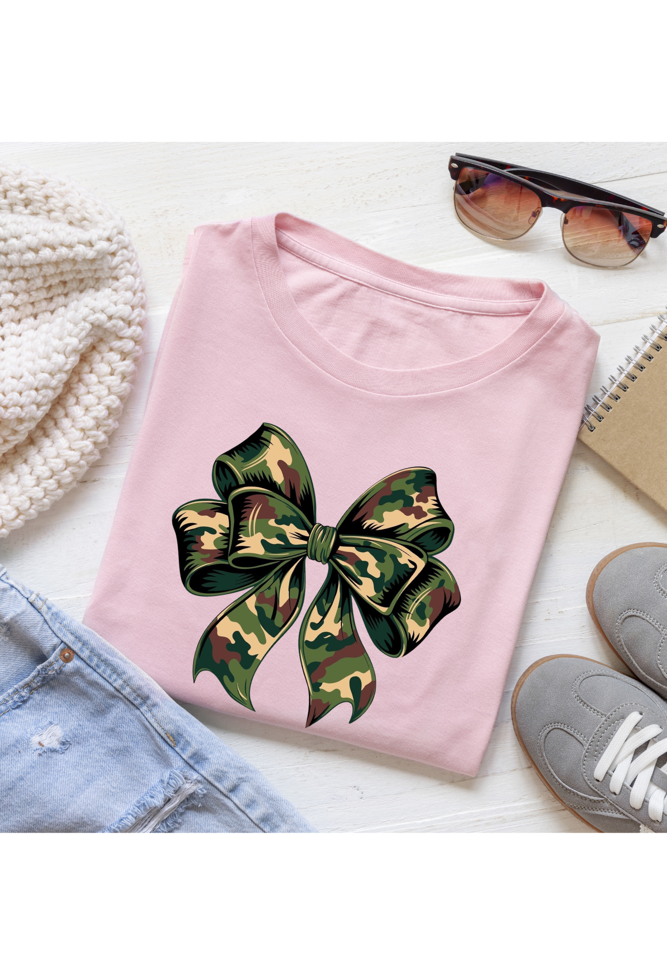 Camo Bow Graphic Tee – Soft with a Little Edge Kendra's Self-Made Originations