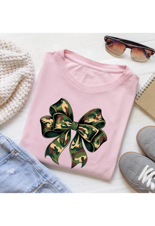Camo Bow Graphic Tee – Soft with a Little Edge Kendra's Self-Made Originations