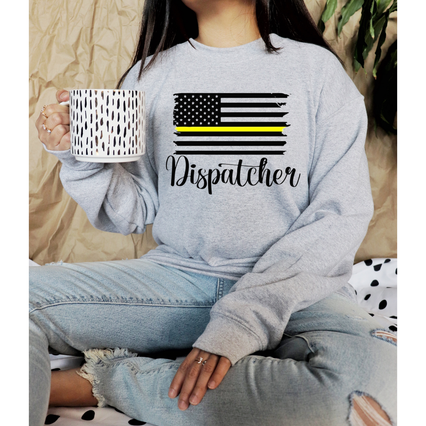 🚨 Dispatcher Thin Gold Line Sweatshirt Kendra's Self-Made Originations