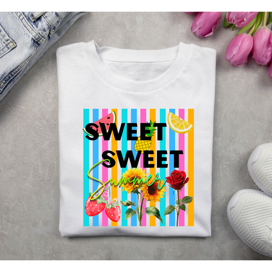 Sweet Sweet Summer Graphic Tee | Colorful Summer Shirt | Fruity Floral Sunshine T-Shirt | Cute Bright Summer Boutique Tee