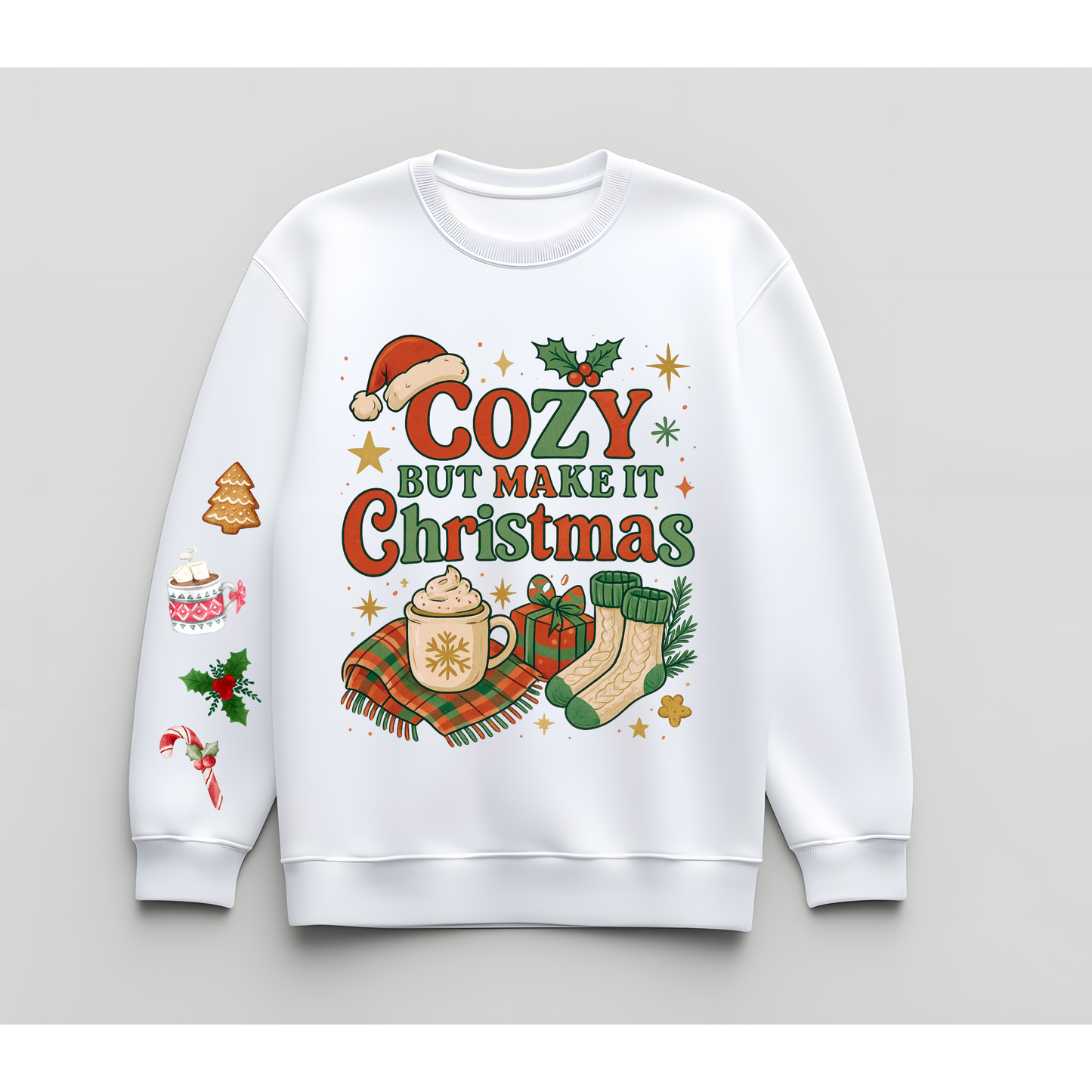 ☕🎄 Cozy But Make It Christmas Crewneck Kendra's Self-Made Originations