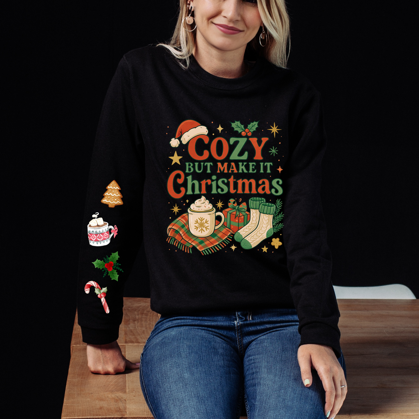 ☕🎄 Cozy But Make It Christmas Crewneck Kendra's Self-Made Originations