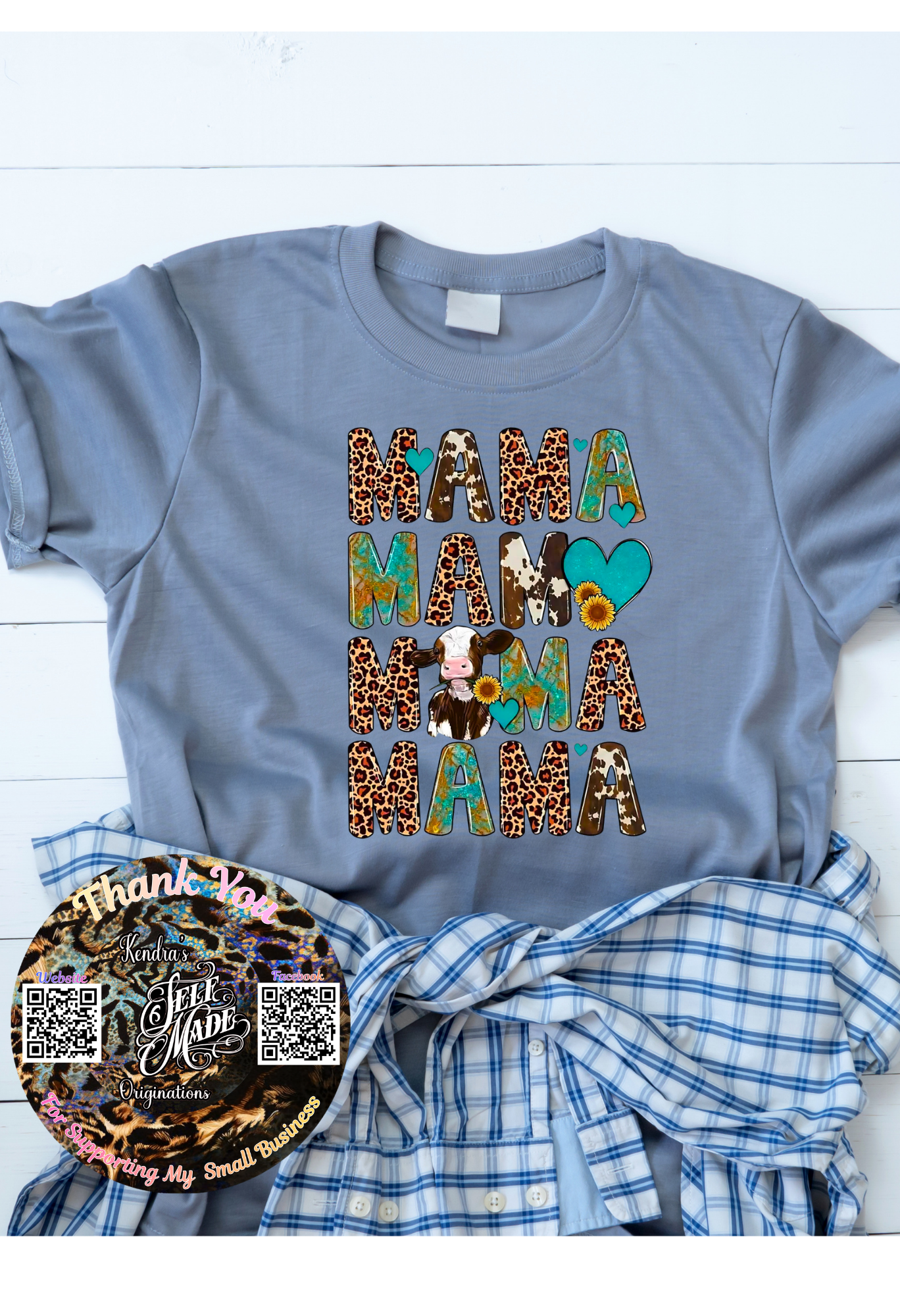Cow Mama Shirt | Western Mama Tee | Farm Mom Shirt | Country Mom Graphic Tee | Highland Cow Mama Shirt Kendra's Self-Made Originations
