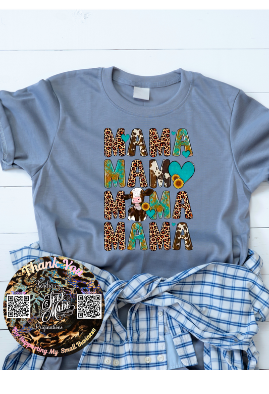 Cow Mama Shirt | Western Mama Tee | Farm Mom Shirt | Country Mom Graphic Tee | Highland Cow Mama Shirt Kendra's Self-Made Originations