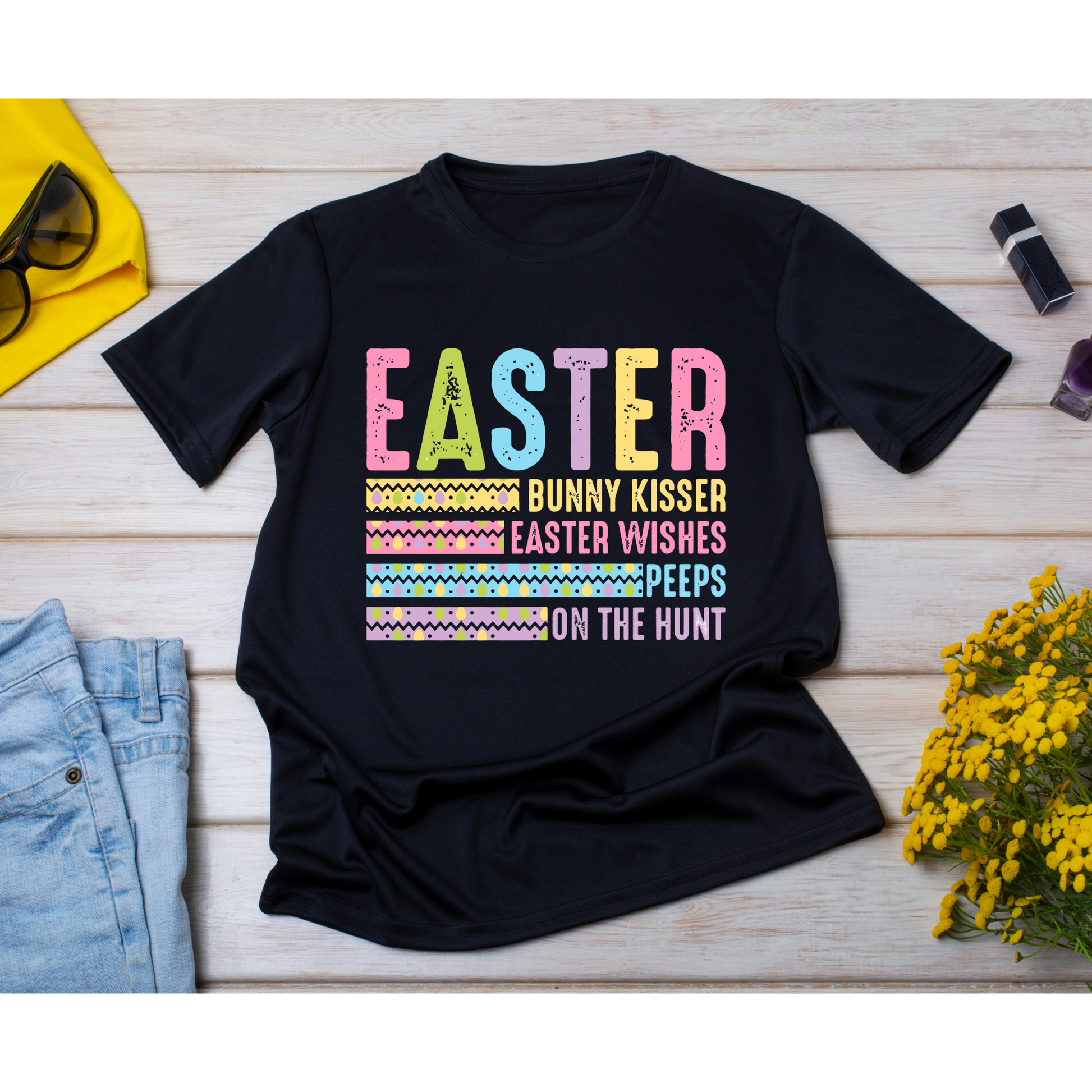 Retro Pastel Easter T-Shirt - Funny "Bunny Kisser & Peeps" Graphic Tee Kendra's Self-Made Originations