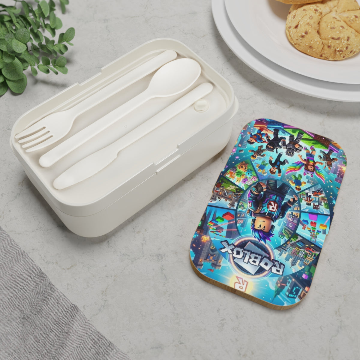 Roblox Kids Bento Lunch Box – Colorful Gaming Character Design Printify